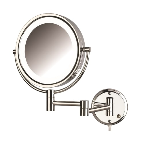 GuestSupply US Jerdon Halo Lighted Wall Mount Mirror 1x 8x Magnification 8.5 Diameter 13.5 Ext Chrome